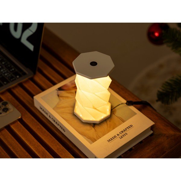 Decorazione luminosa bianca con ricarica USB portatile ø 8 cm Twist – Gingko-image-1