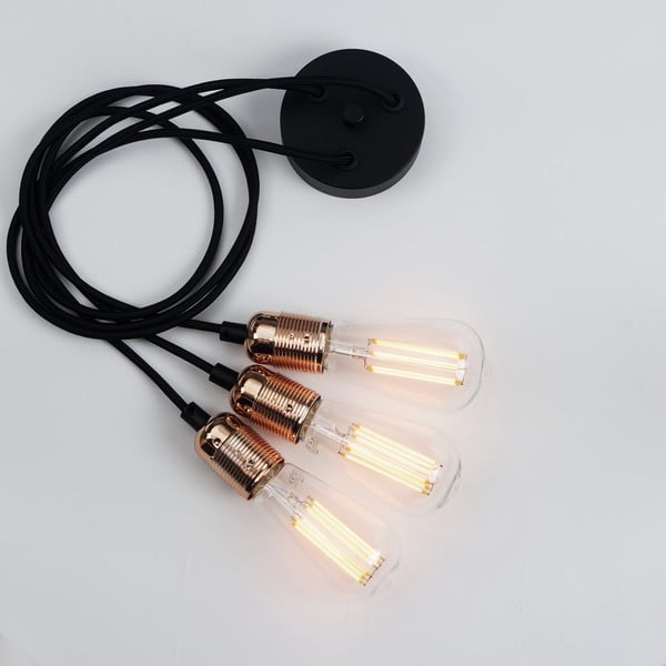 Lampada a sospensione nero/arancio con paralume in metallo ø 4 cm Uno - Sotto Luce-image-4