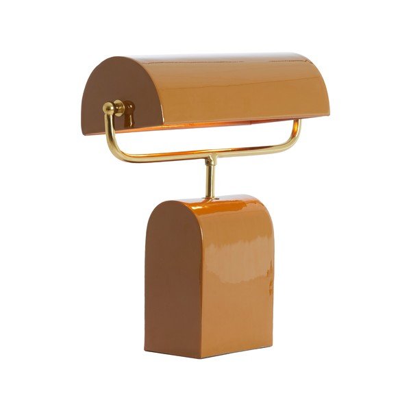Lampada da tavolo arancione in metallo (altezza totale 38 cm) Cardona – Light & Living-image-2