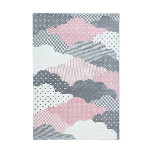 Tappeto per bambini rosa e grigio 120x170 cm Bambi - Ayyildiz Carpets