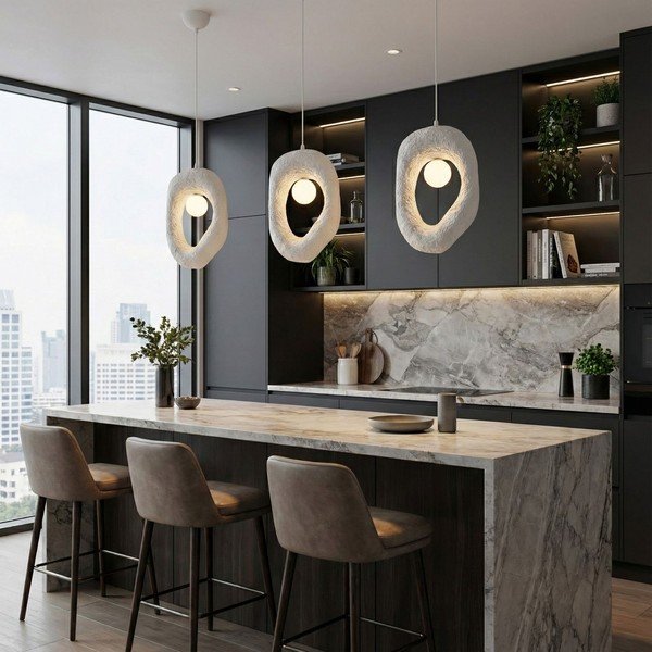 Lampadario bianco in metallo Lore – Opviq lights-image-3