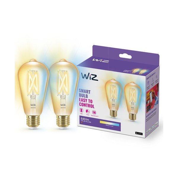 Lampadine smart in set con filamenti 2 pz con presa E27, 7 W – WiZ