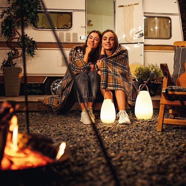 Lampada da tavolo LED bianco-marrone (altezza 26 cm) Ruby - Fischer & Honsel-image-1