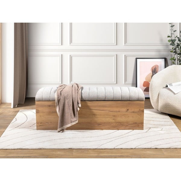 Panca in grigio chiaro e colore naturale Oceane - Bobochic Paris-image-1