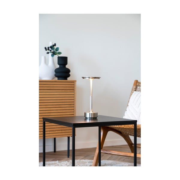 Lampada da tavolo LED argentata (altezza totale 28,5 cm) Lyneham – House Nordic-image-2