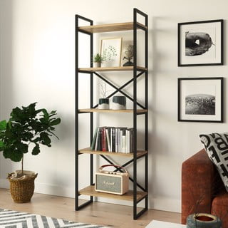 Scaffale in pino nero/naturale 58x175 cm Nicol - Kalune Design