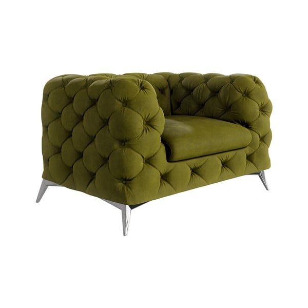 Poltrona verde con rivestimento in velluto Chelsea – Ropez