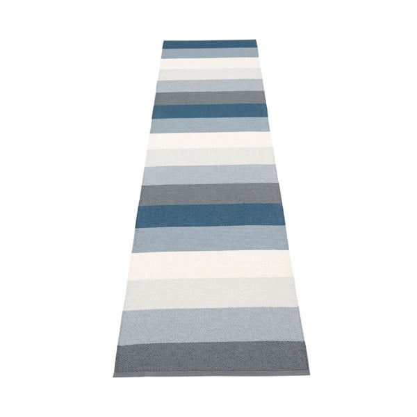 Passatoia da interno/esterno blu/color crema 70x300 cm Molly Ocean Grey – Pappelina