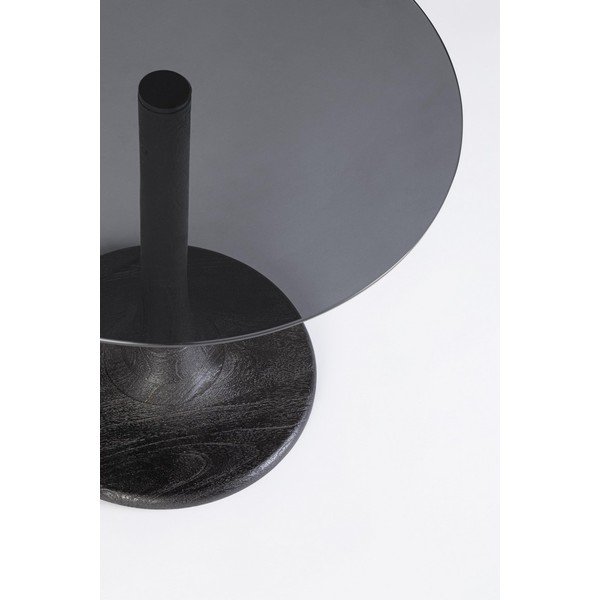 Tavolino rotondo con piano in vetro ø 45 cm Aberdeen – Bizzotto-image-2