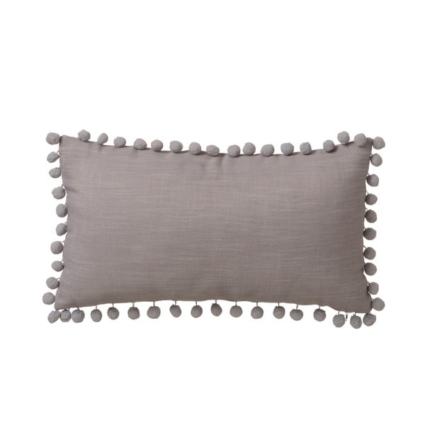 Cuscino grigio , 50 x 30 cm Pompon - Casa Selección