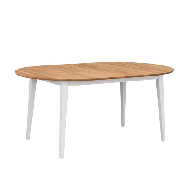 Tavolo da pranzo ovale pieghevole in rovere con gambe bianche , 170 x 105 cm Filippa - Rowico
