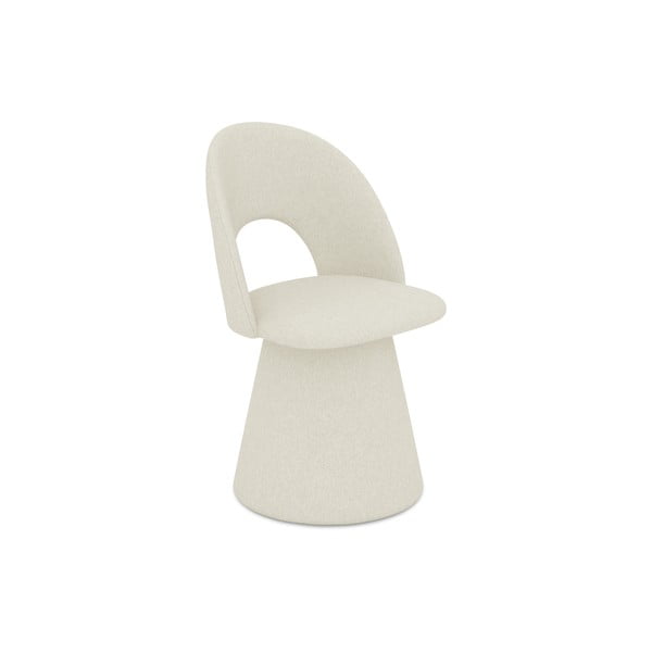 Sedia da pranzo color crema in imbottito Kalo – Makamii