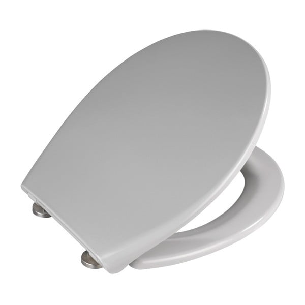 Sedile per wc grigio chiaro con chiusura facilitata , 44,5 x 37,5 cm Samos - Wenko-image-2