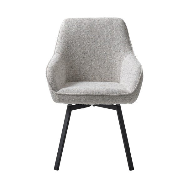 Sedia da pranzo grigio chiaro in imbottito con braccioli Alma – Unique Furniture-image-2