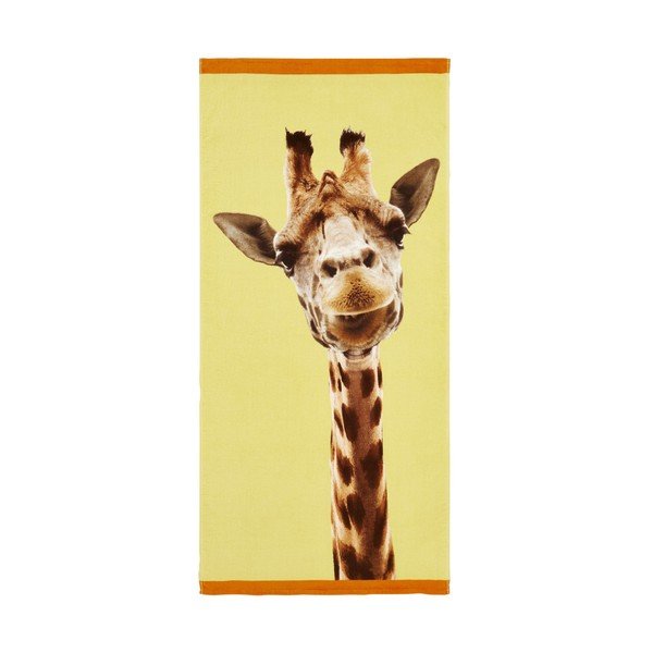 Telo mare giallo in cotone 76x160 cm Giraffe – Catherine Lansfield