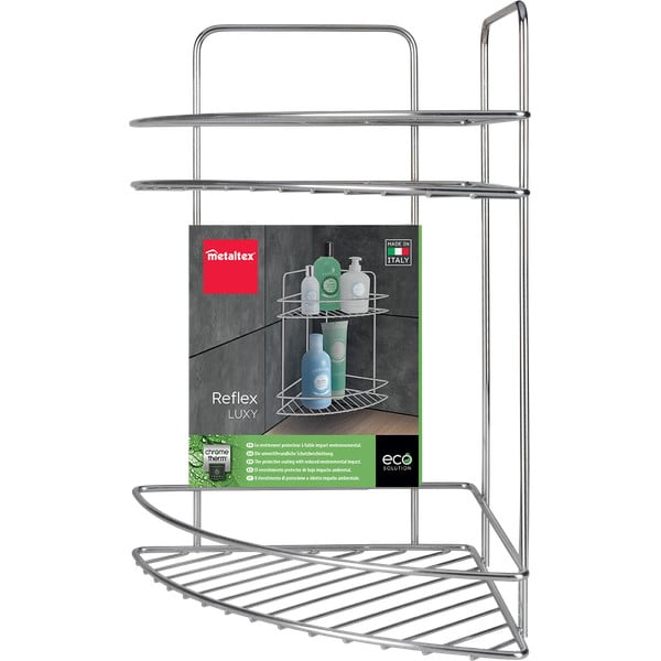 Mensola da bagno color argento lucido in acciaio Luxy – Metaltex-image-2