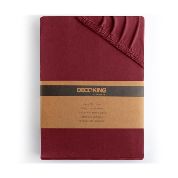 Lenzuolo con angoli burgundy in jersey 140x200 cm Amber – Restilo-image-4