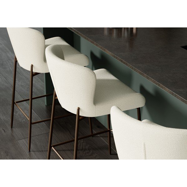 Sgabello da bar color crema imbottito (altezza della seduta 67,5 cm) Glam – DAN-FORM Denmark-image-1