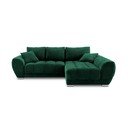 Divano letto angolare verde chiaro con rivestimento in velluto, angolo destro Nuage - Windsor & Co Sofas