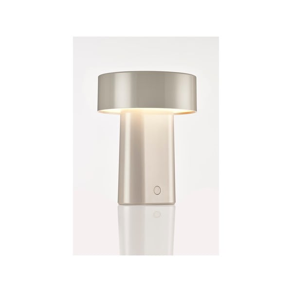 Lampada da tavolo LED greige in plastica (altezza totale 18 cm) Oblong – Zone-image-3