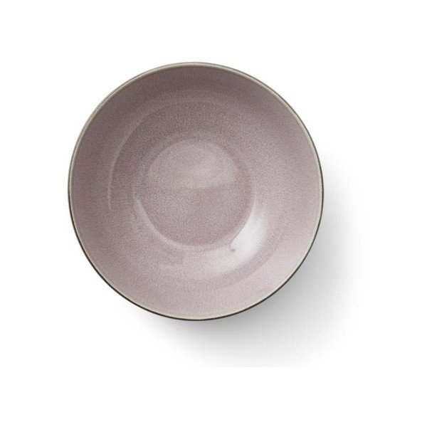 Insalatiera Mensa in gres grigio con smalto interno rosa, diametro 30 cm - Bitz-image-3
