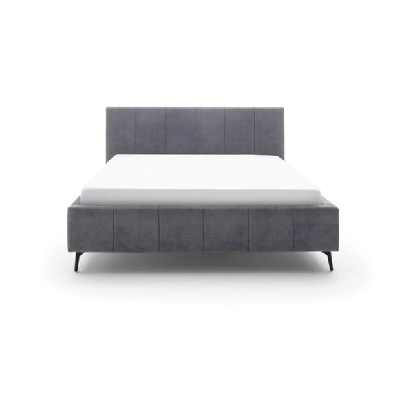 Letto matrimoniale imbottito color antracite con contenitore con rete inclusa 160x200 cm Lizzano – Meise Möbel-image-2