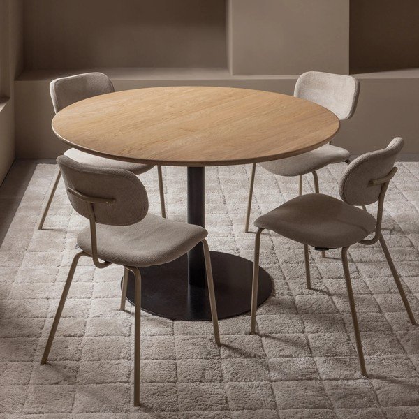 Tavolo da pranzo rotondo con piano in rovere massiccio ø 120 cm Tablo – WOOOD-image-1