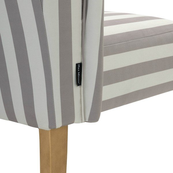 Panca imbottita grigia e bianca Hendrick - Max Winzer-image-1