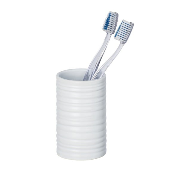 Tazza in ceramica bianca per spazzolini da denti Mila - Wenko