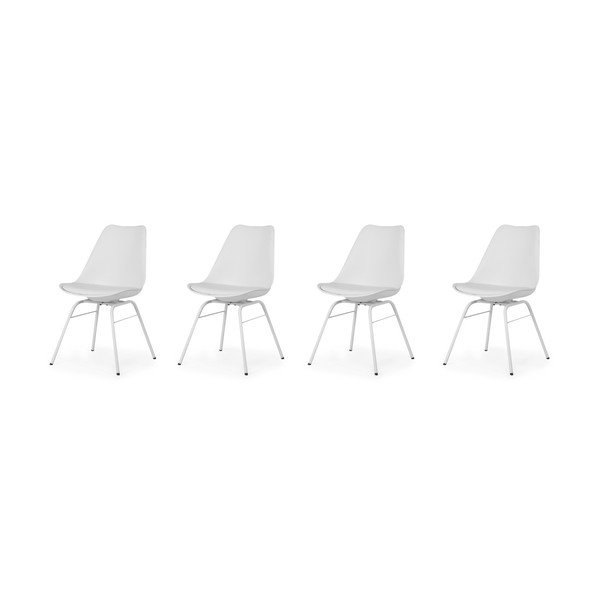 Set di 4 sedie da pranzo bianche Brad - Tenzo
