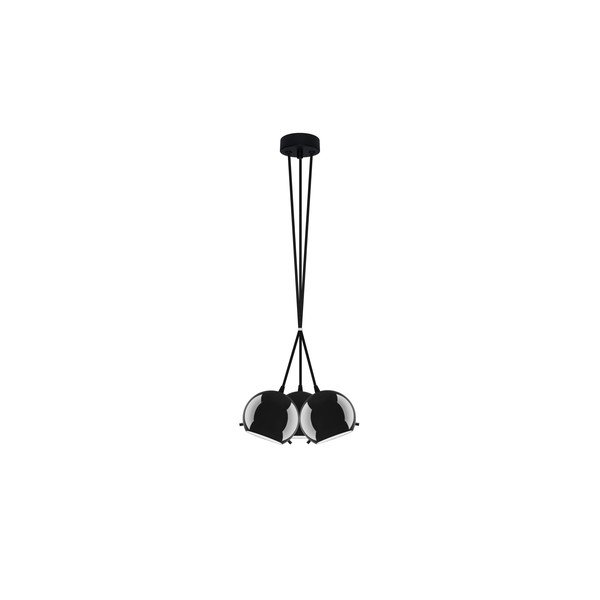 Lampada a sospensione tripla nera MYOO Elementary 3BS Glossy - Sotto Luce