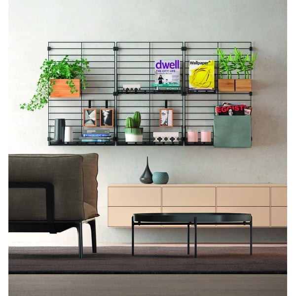 Ganci di sospensione in acciaio nero lucido in set di 3 pezzi Mural - Metaltex-image-4