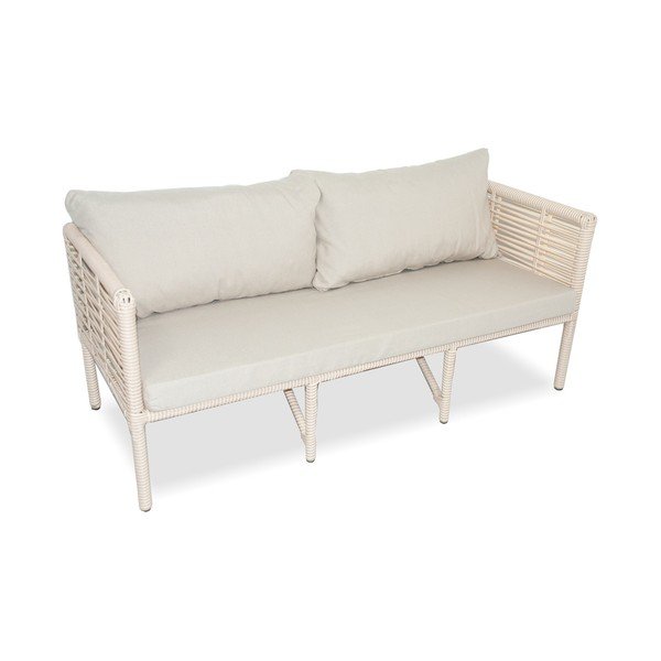 Set da giardino in rattan artificiale crema per 4 persone Newyork 160 - Floriane Garden-image-1