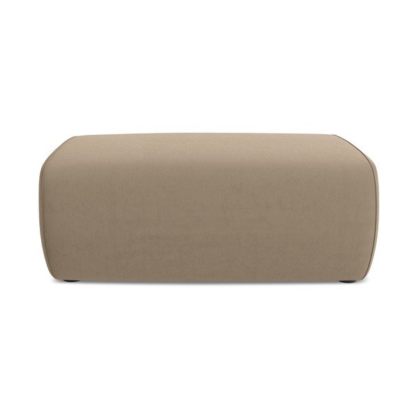 Poggiapiedi marrone chiaro con rivestimento in velluto Kapua – Makamii