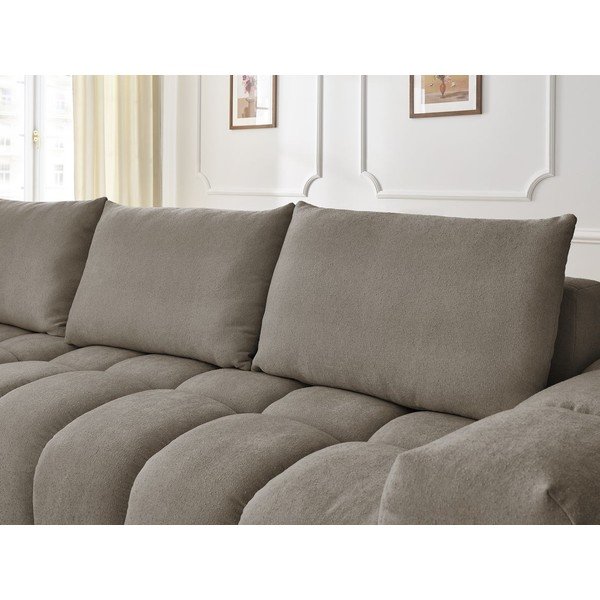 Divano angolare grigio-marrone Everest - Bobochic Paris-image-1