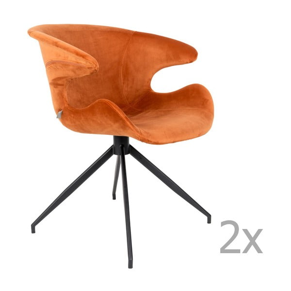 Set di 2 sedie arancioni con braccioli Mia - Zuiver