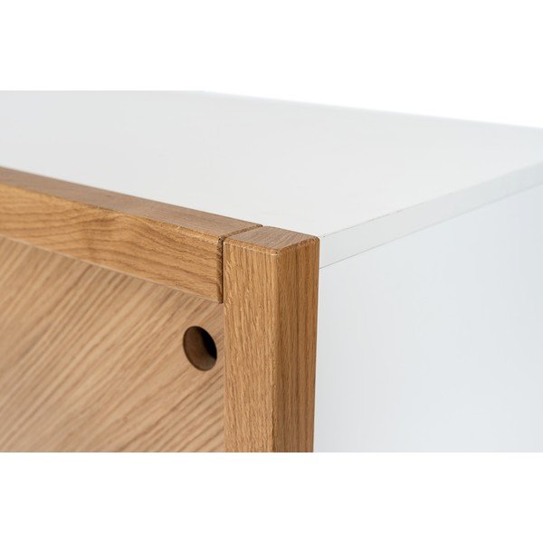 Cassettiera in rovere marrone e bianco Cubis - Woodman-image-1