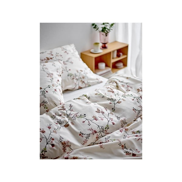 Set copripiumino e federa beige in raso di cotone per letto singolo 140x200 cm Grace – Södahl-image-1