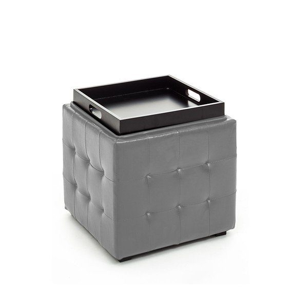 Pouf grigio con vano portaoggetti Custodia - Tomasucci-image-2