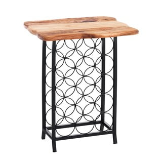 Portabottiglie nero/di colore naturale in metallo per 15 bottiglie 46x56x35,5 cm Ras – Tomasucci