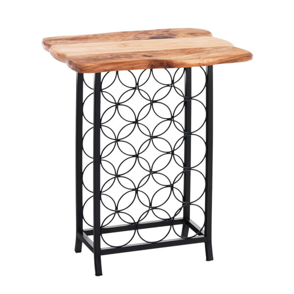 Portabottiglie nero/di colore naturale in metallo per 15 bottiglie 46x56x35,5 cm Ras – Tomasucci