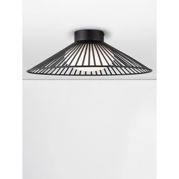 Plafoniera LED nera opaca in metallo con paralume in vetro Brume – Nova Luce-image-3