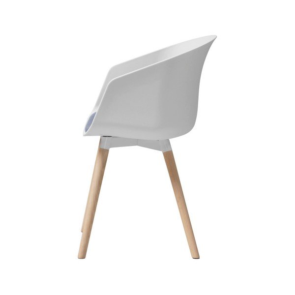 Sedia da pranzo bianca con gambe in rovere Moon Tempest - Interstil-image-2
