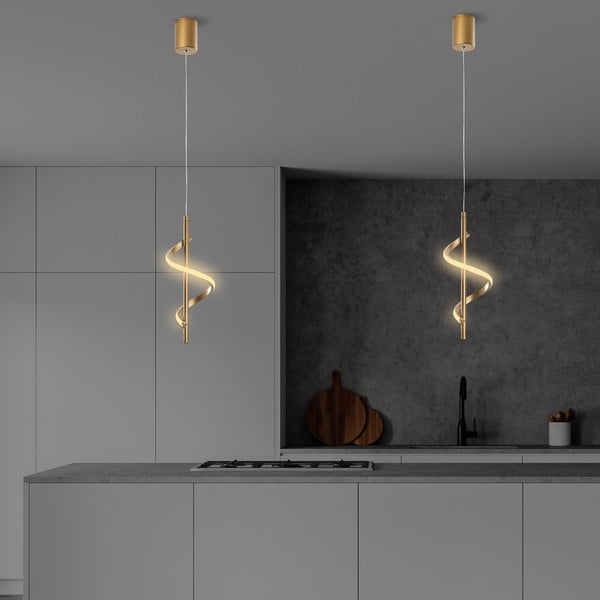 Lampadario LED dorato ø 16 cm Likma – Opviq lights-image-3