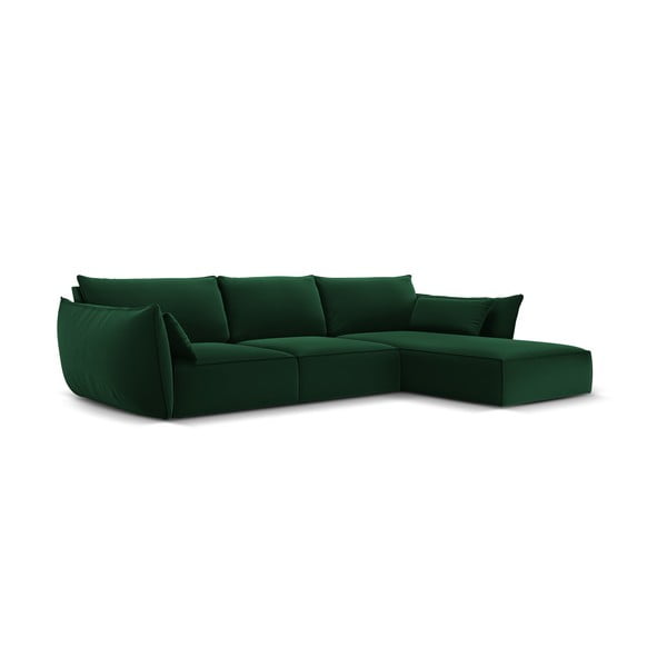 Divano angolare verde scuro (con penisola a destra/con chaise lounge) con rivestimento in velluto Vanda – Mazzini Sofas-image-2