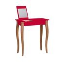 Comodino rosso con specchio, larghezza 65 cm Lillo - Ragaba