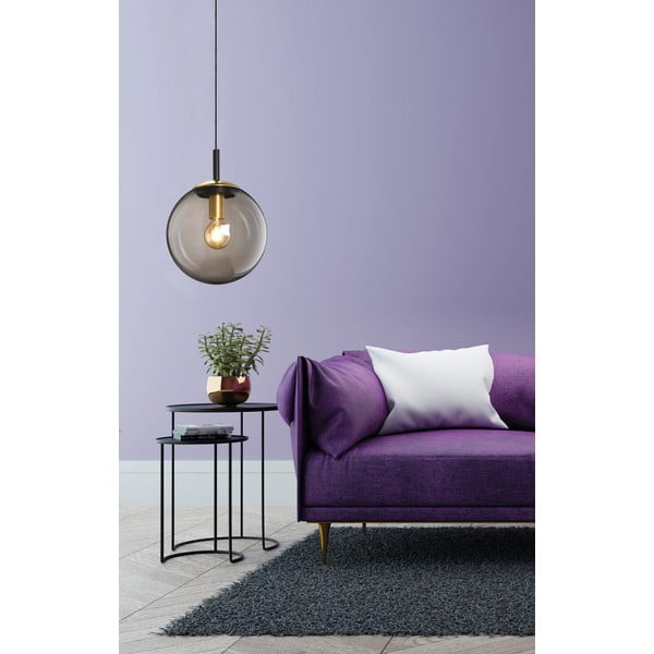 Lampada a sospensione in vetro nero, ø 30 cm Dini - Fischer & Honsel-image-2