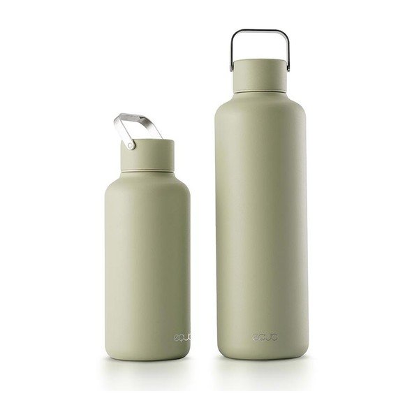 Bottiglia verde da viaggio in acciaio inox da 1 l Timeless - Equa-image-3