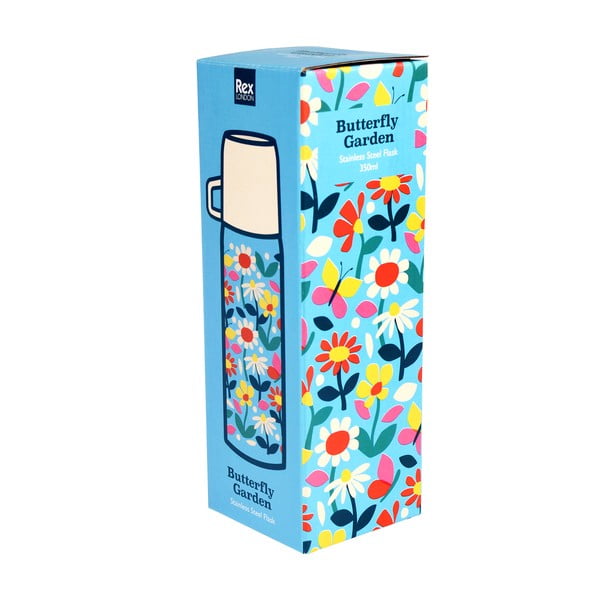 Borraccia termica blu/color crema 350 ml Butterfly Garden – Rex London-image-4