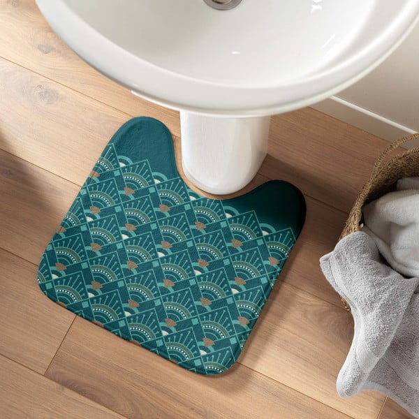 Tappetino per il bagno color petrolio per WC 45x45 cm Imperia – douceur d'intérieur-image-1